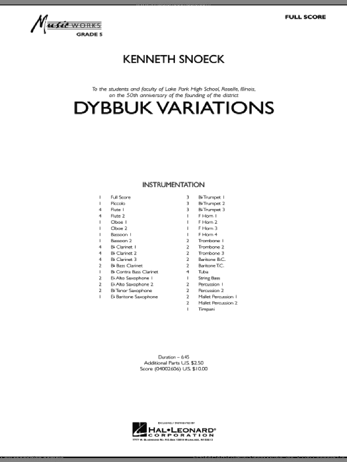 Dybbuk Variations (COMPLETE)