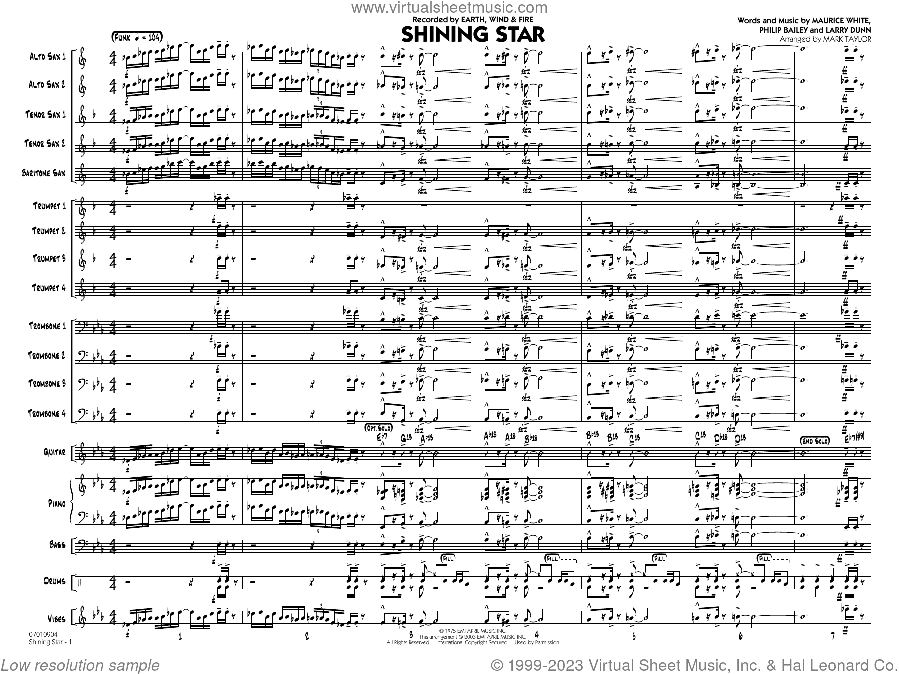Shining Star (arr. Mark Taylor) (COMPLETE)