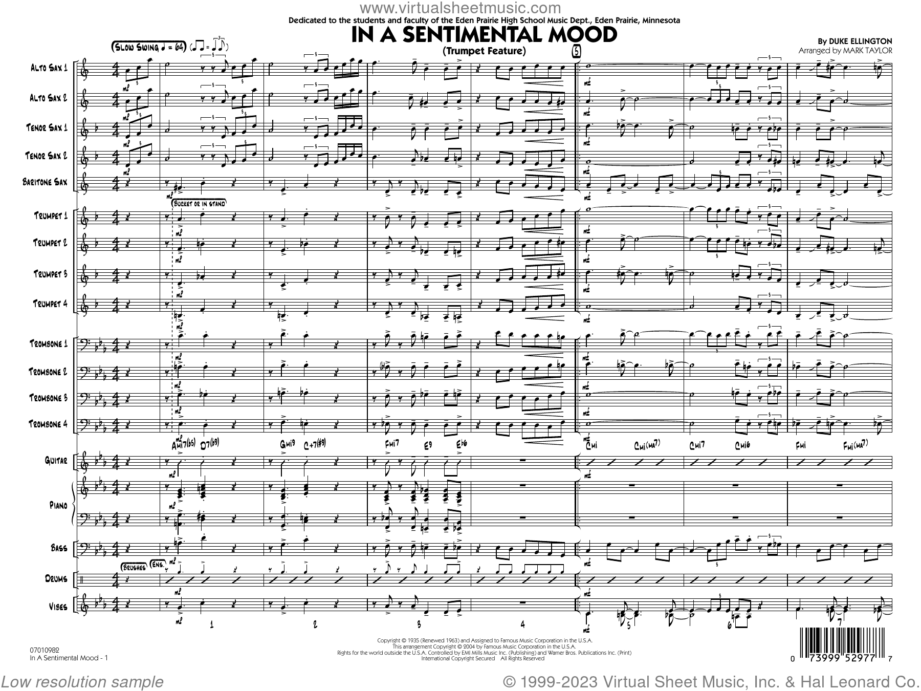 In a Sentimental Mood (arr. Mark Taylor)
