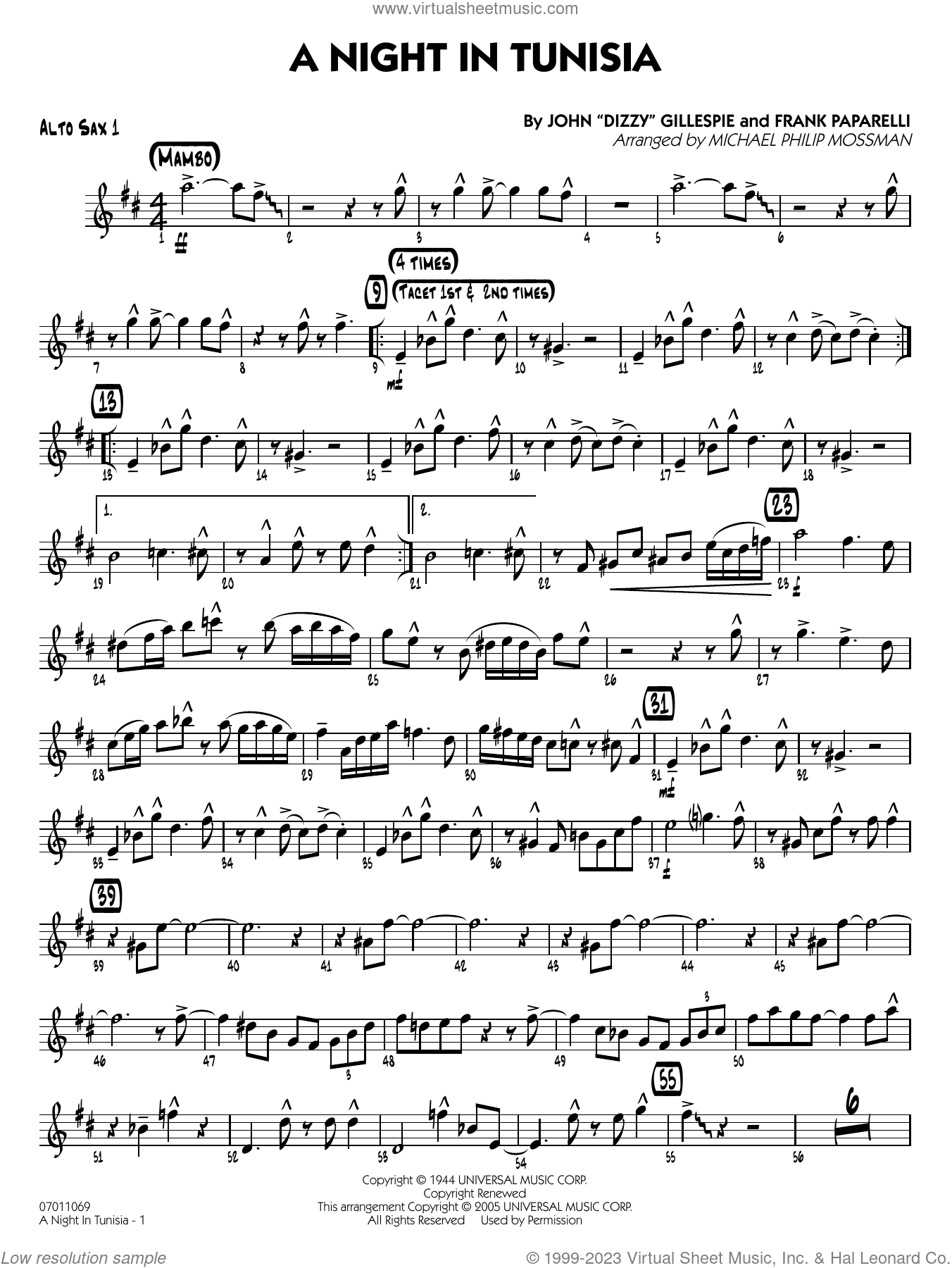 A Night in Tunisia (arr. Mossman)