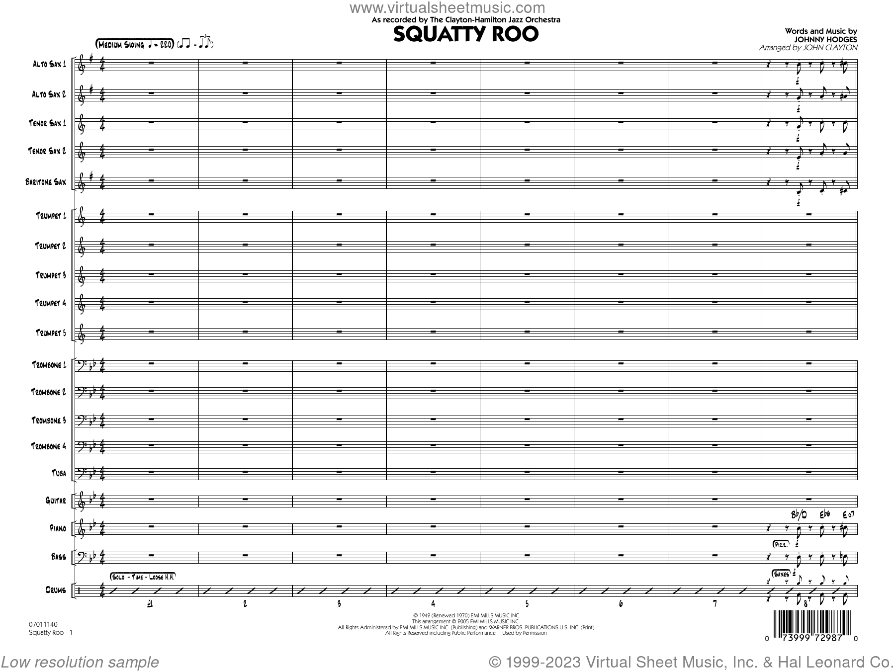 Squatty Roo (arr. John Clayton) (COMPLETE)