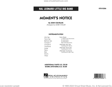 Moment's Notice (arr. Mark Taylor) (COMPLETE)