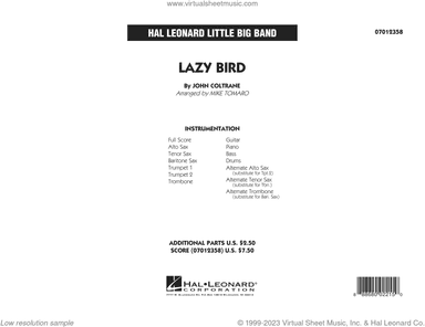 Lazy Bird (arr. Mike Tomaro) (COMPLETE)