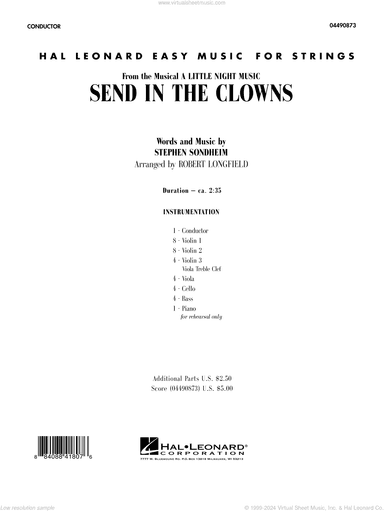 Send in the Clowns (from A Little Night Music) (arr Robert Longfield)