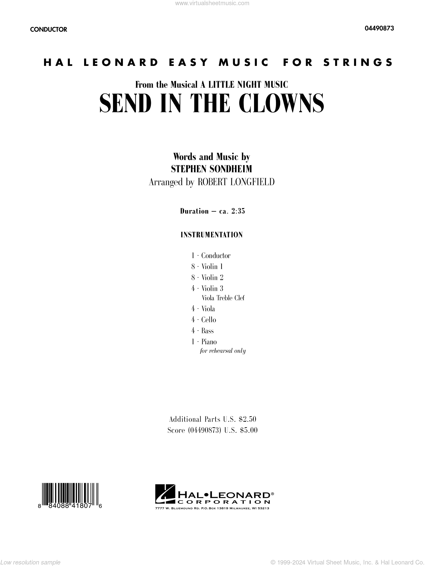 Send in the Clowns (from A Little Night Music) (arr Robert Longfield)