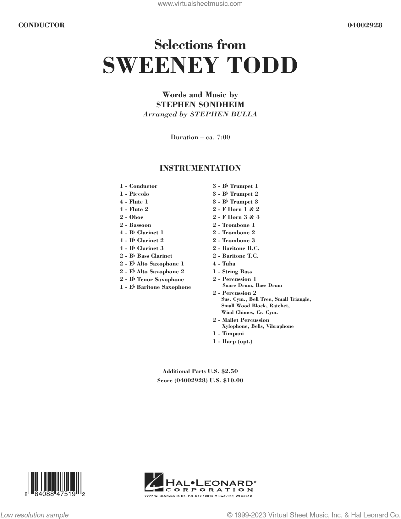 Selections from Sweeney Todd (arr. Stephen Bulla)