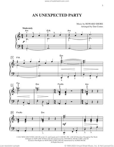 An Unexpected Party (from The Hobbit: An Unexpected Journey) (arr. Dan Coates)