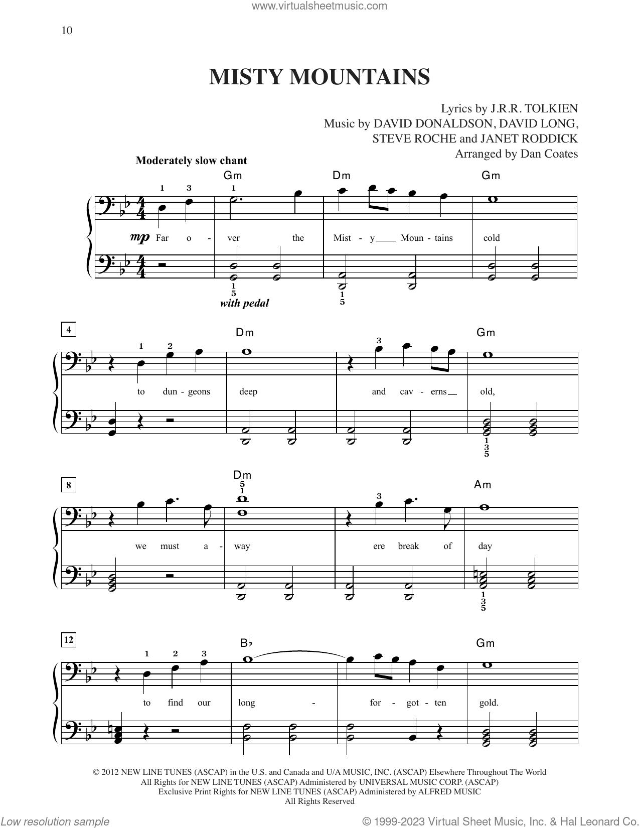 Misty Mountains (from The Hobbit: An Unexpected Journey) (arr. Dan Coates)