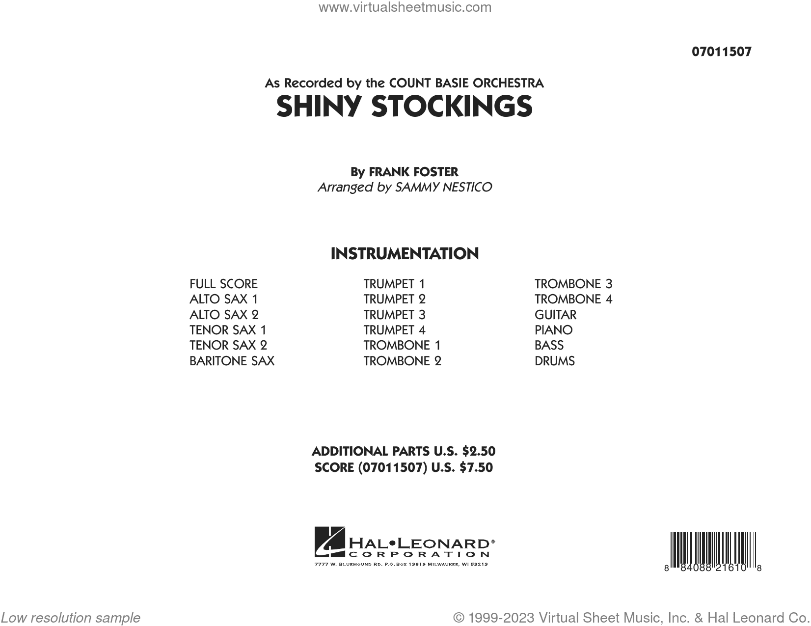 Shiny Stockings (arr. Sammy Nestico) (COMPLETE)