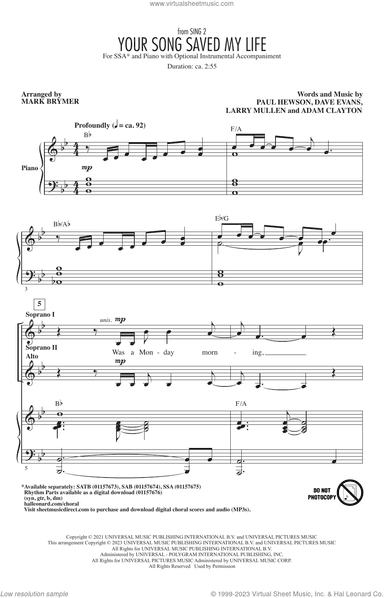 Your Song Saved My Life (from Sing 2) (arr. Mark Brymer)