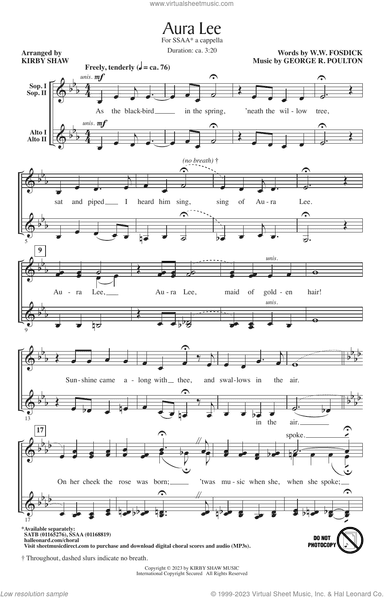 Aura Lee (arr. Kirby Shaw)