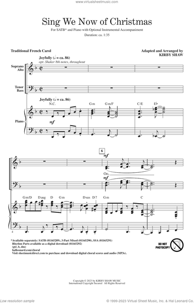 Sing We Now Of Christmas (arr. Kirby Shaw)