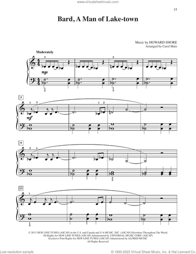 Bard, A Man Of Lake-Town (from The Hobbit) (arr. Carol Matz)