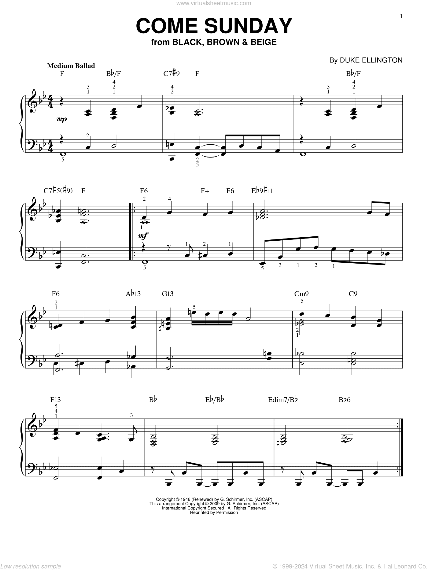 Come Sunday (arr. Brent Edstrom)