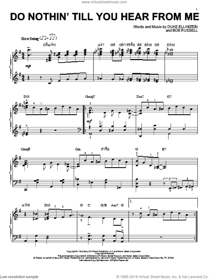 Do Nothin' Till You Hear From Me (arr. Brent Edstrom)