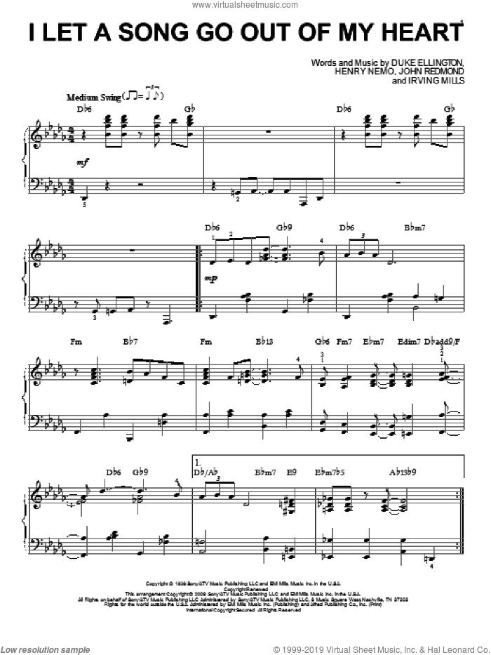 I Let A Song Go Out Of My Heart (arr. Brent Edstrom)