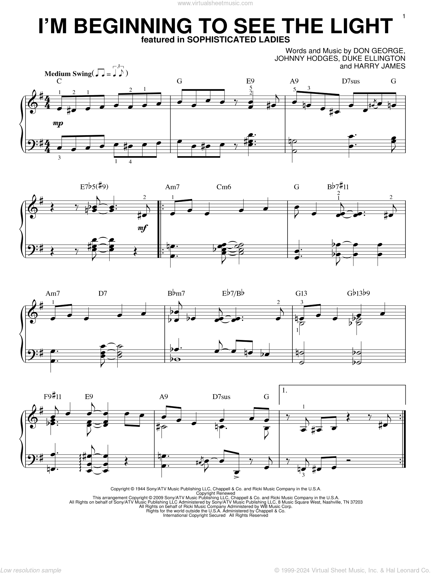 I'm Beginning To See The Light (arr. Brent Edstrom)