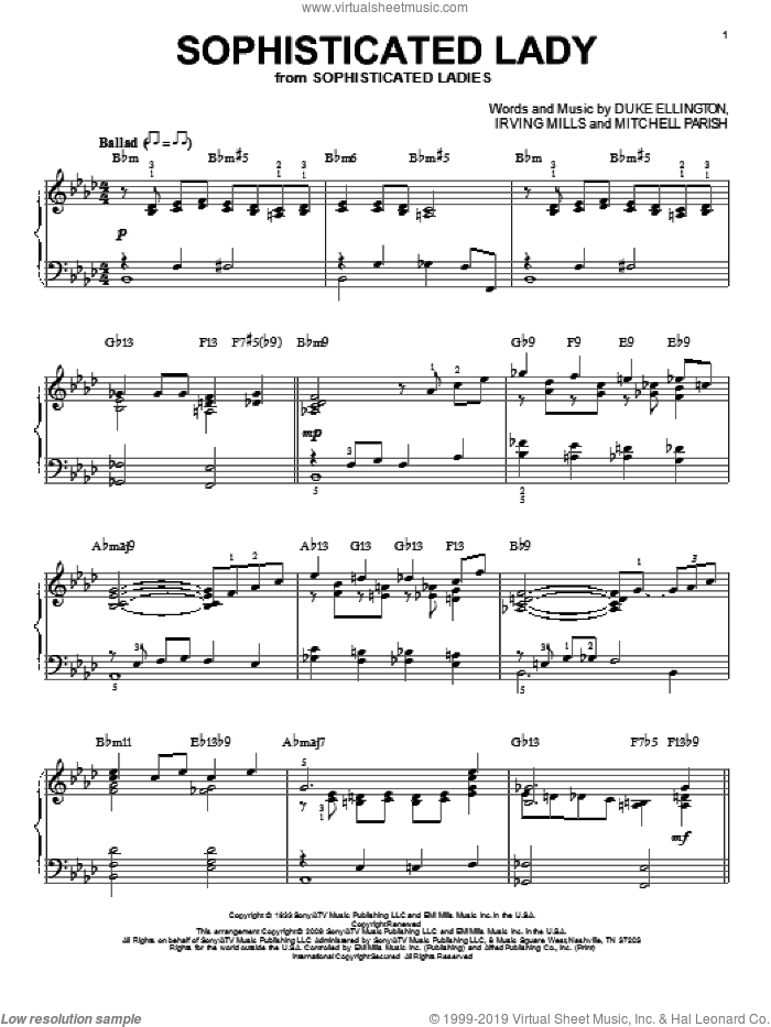 Sophisticated Lady (arr. Brent Edstrom)