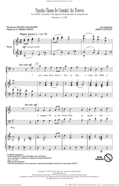 Santa Claus Is Comin' To Town (arr. John Leavitt)