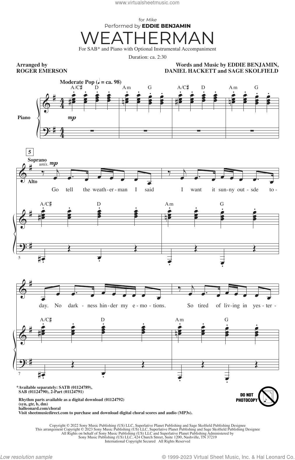 Weatherman (arr. Roger Emerson)