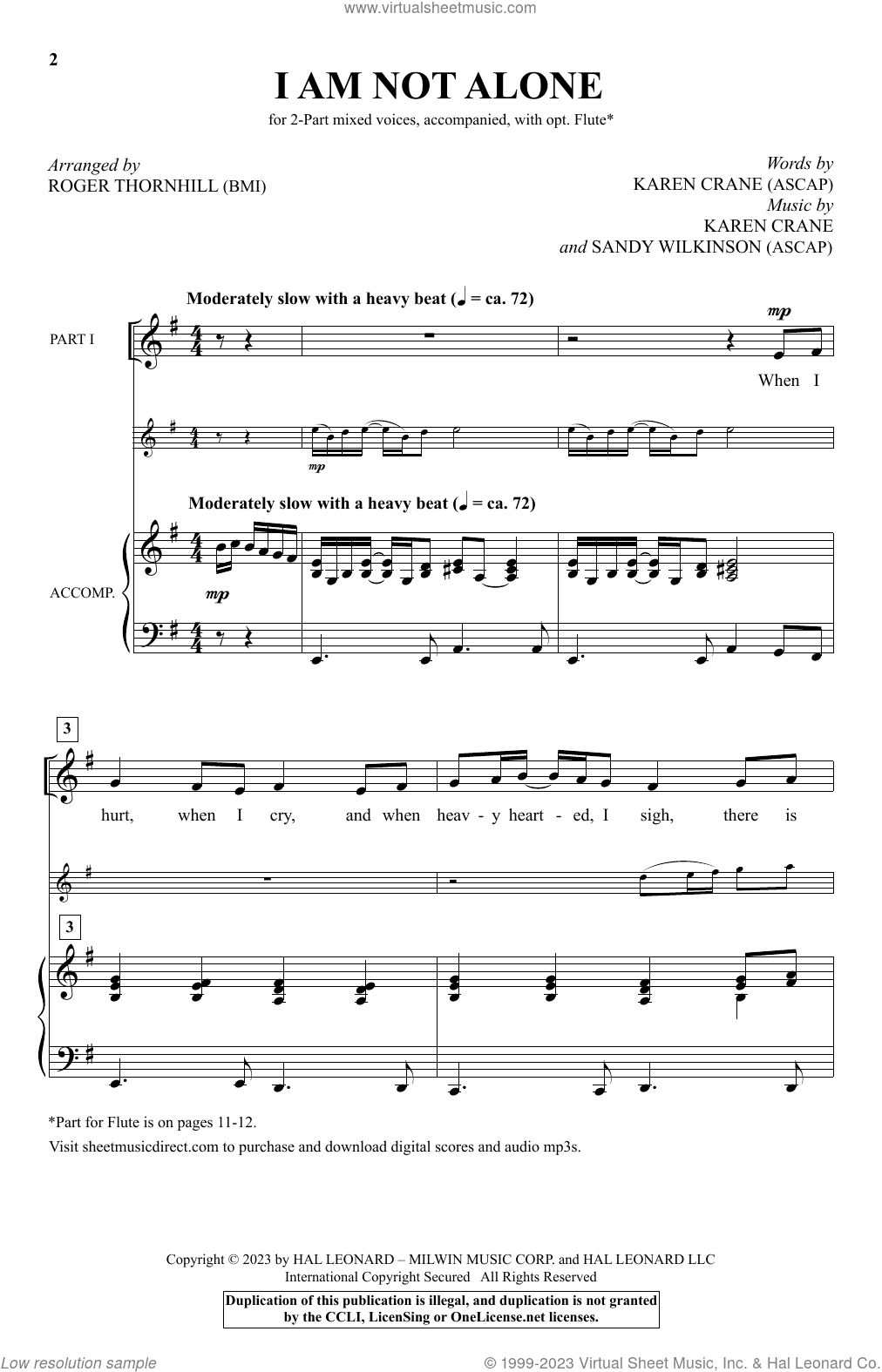 I Am Not Alone (arr. Roger Thornhill)