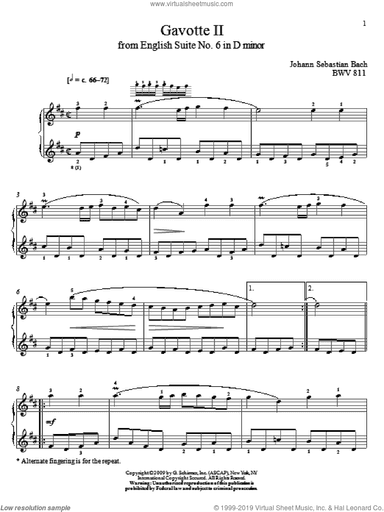 Gavotte II, BWV 811