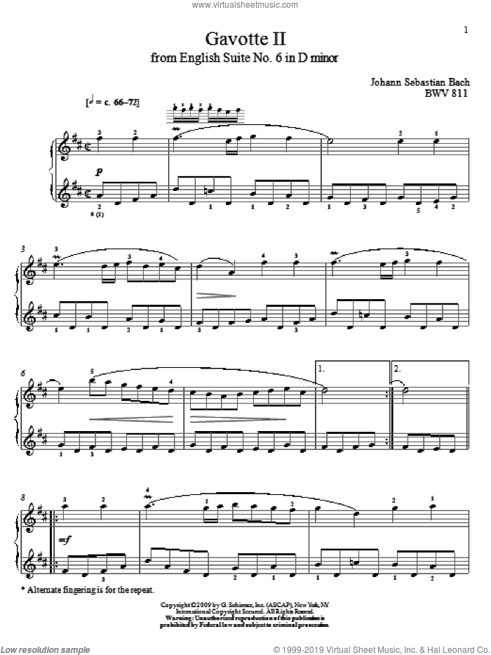 Gavotte II, BWV 811