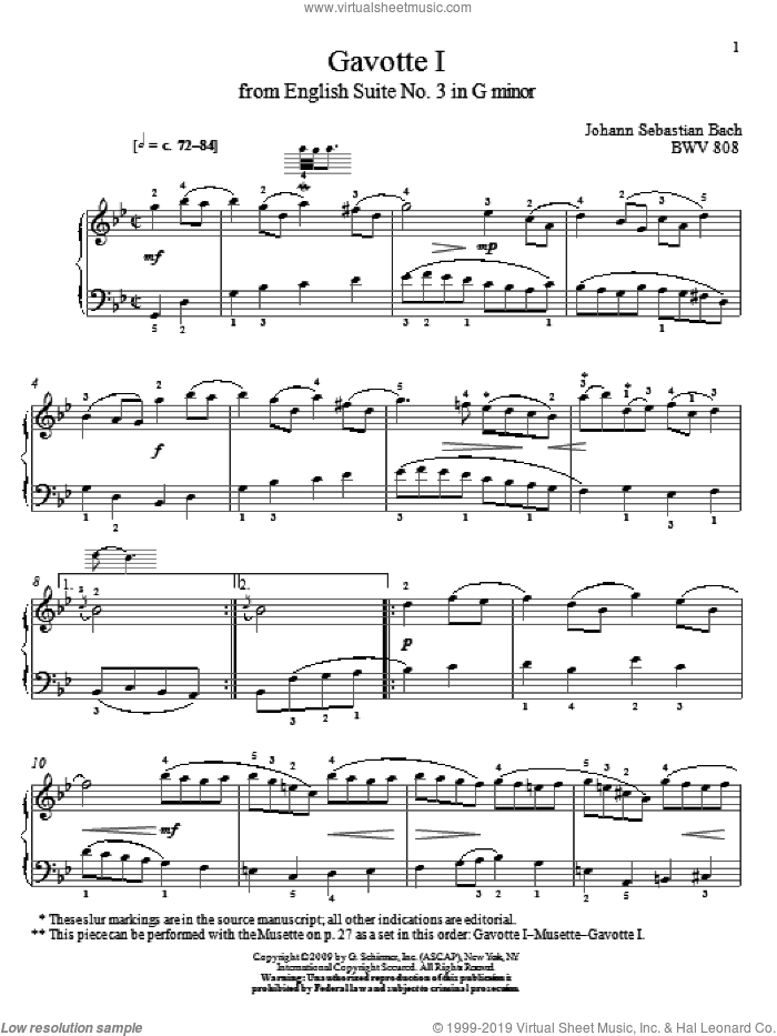 Gavotte I, BWV 808