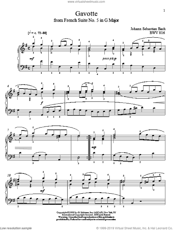 Gavotte, BWV 816