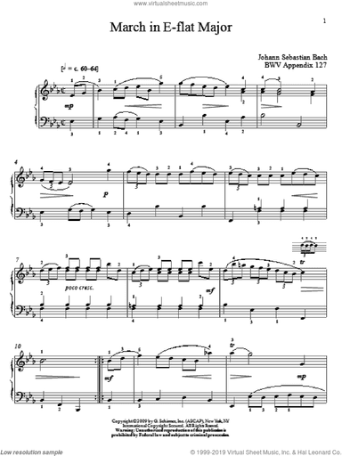 March In E-Flat Major, BWV App. 124