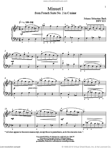 Minuet I, BWV 813