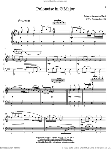 Polonaise In G Major, BWV App. 130