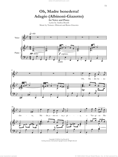 Oh, Madre Benedetta! (Adagio Di Albinoni)