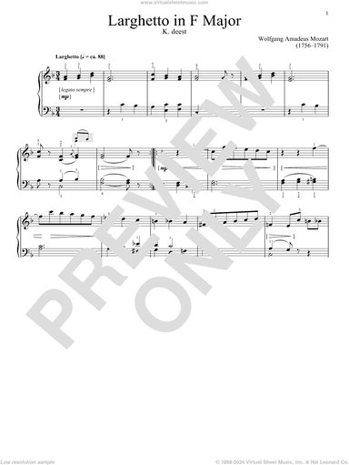 Larghetto in F Major, K. deest