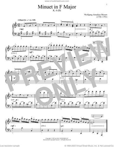 Minuet in F Major, K. 6 (II)