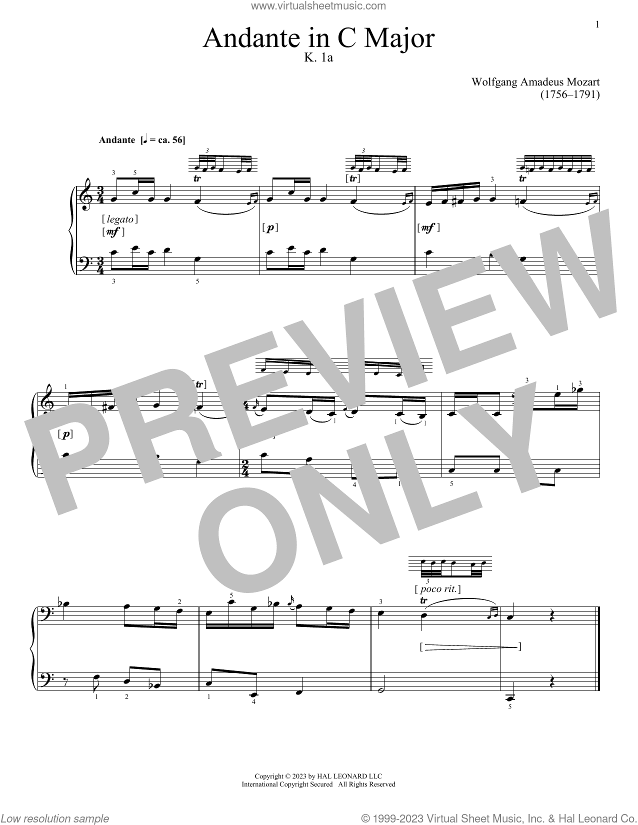 Andante, K. 1A