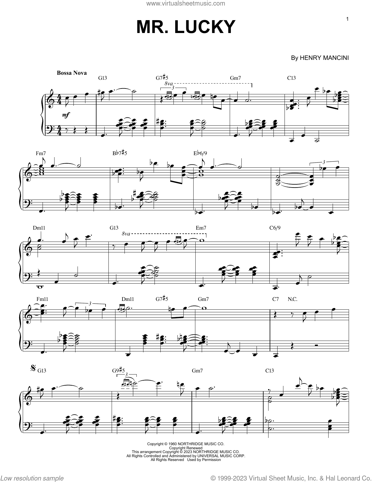 Mr. Lucky [Jazz version] (arr. Brent Edstrom)