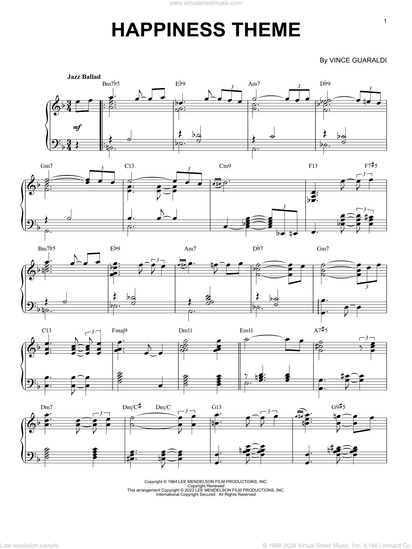 Happiness Theme [Jazz version] (arr. Brent Edstrom)