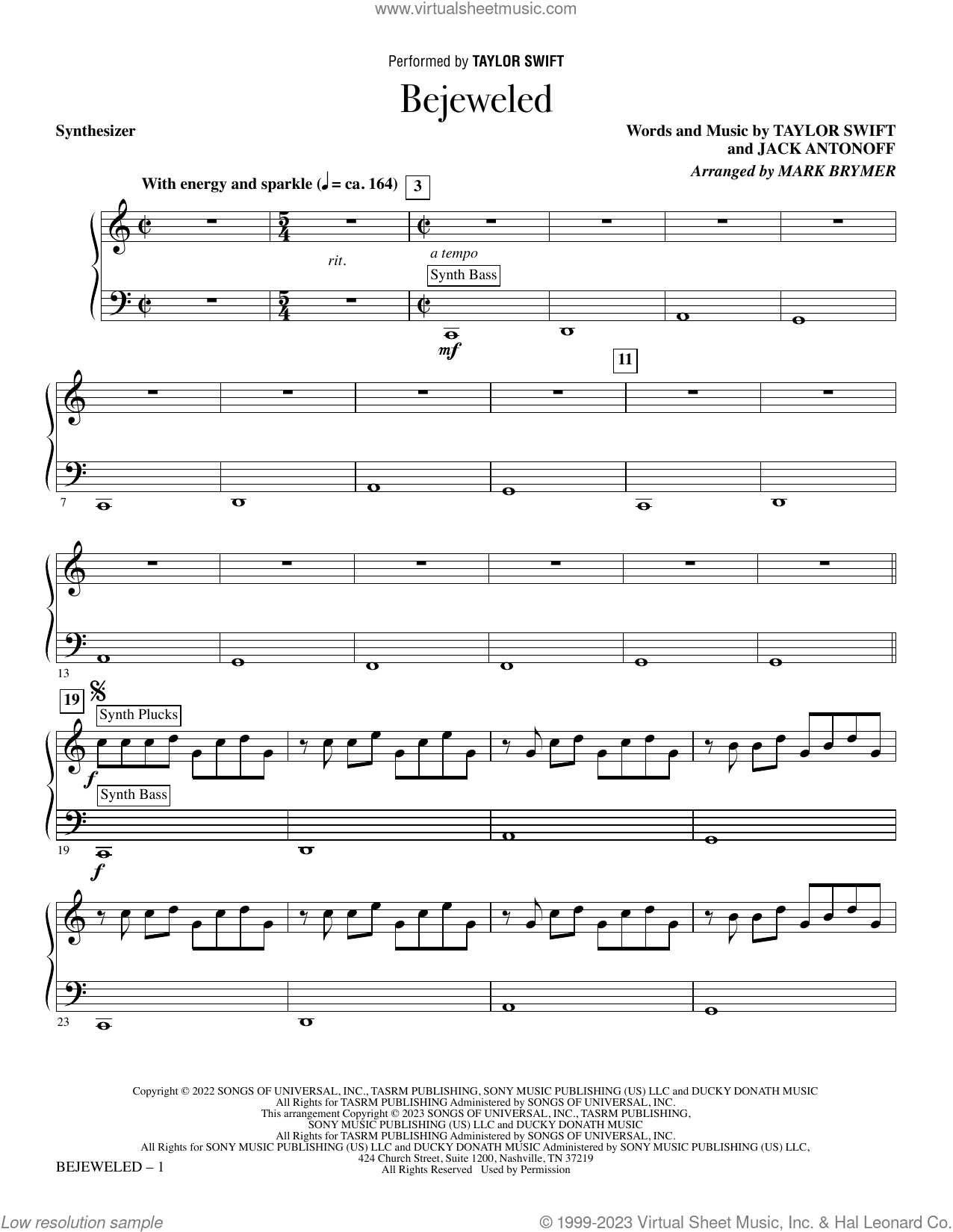 Bejeweled (arr. Mark Brymer) (complete set of parts)