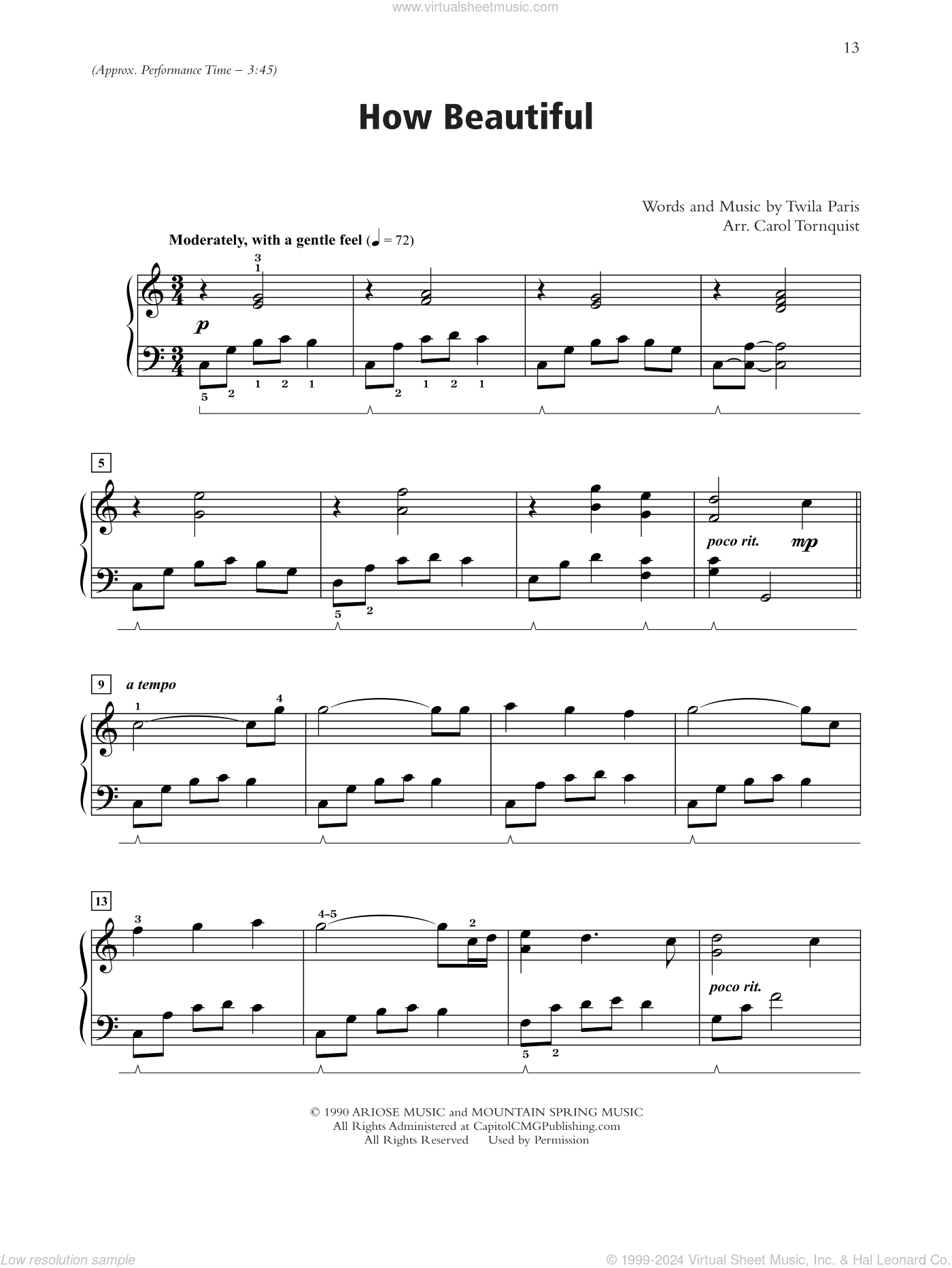 How Beautiful (arr. Carol Tornquist)