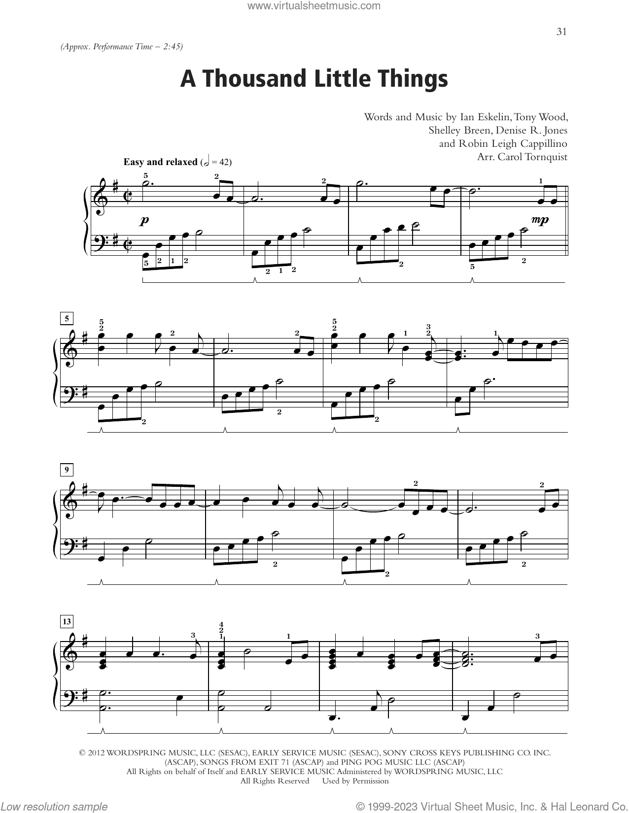 A Thousand Little Things (arr. Carol Tornquist)