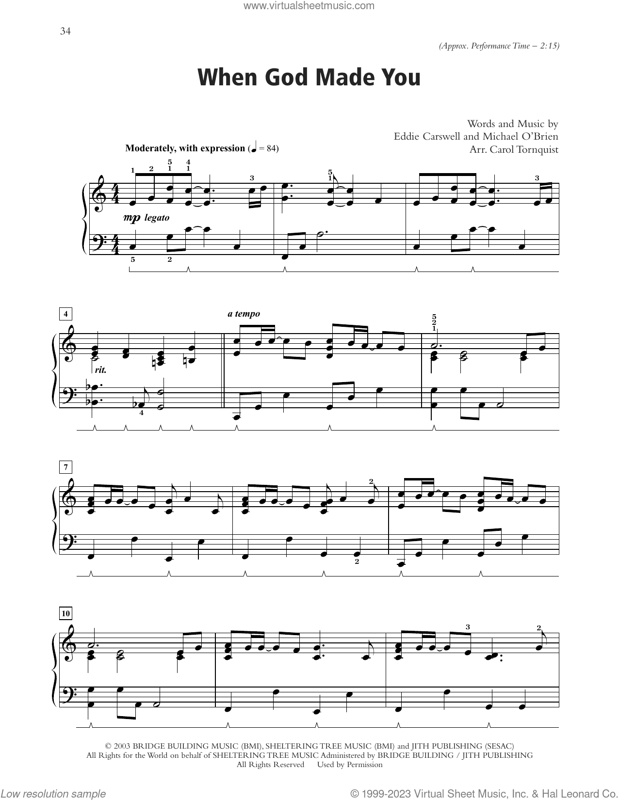 When God Made You (arr. Carol Tornquist)