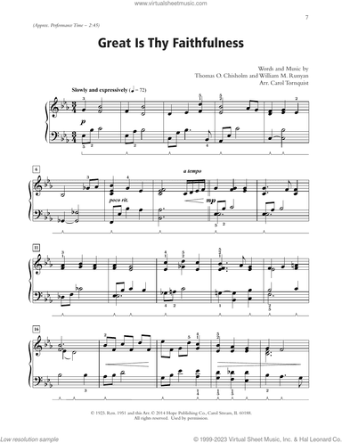 Great Is Thy Faithfulness (arr. Carol Tornquist)
