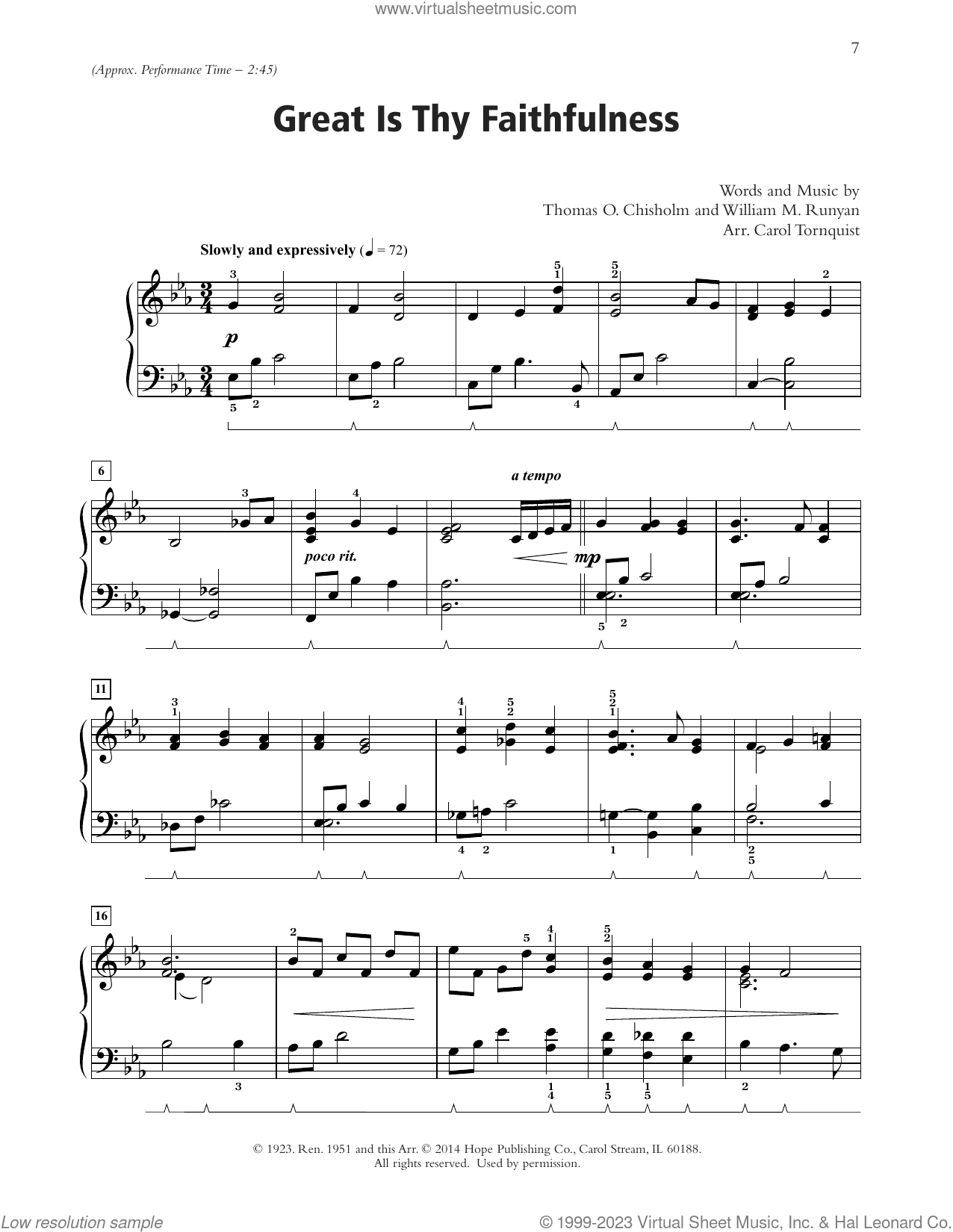 Great Is Thy Faithfulness (arr. Carol Tornquist)