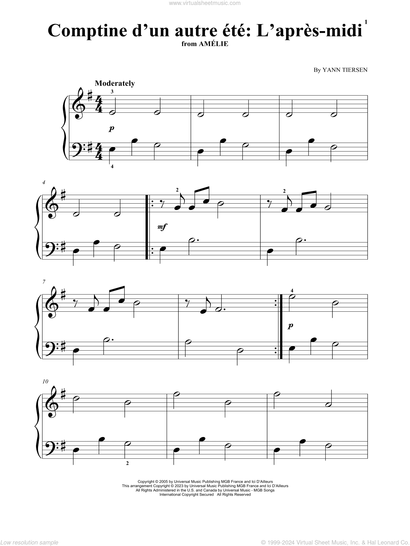 Comptine d'un autre ete: L'apres-midi (from Amelie)