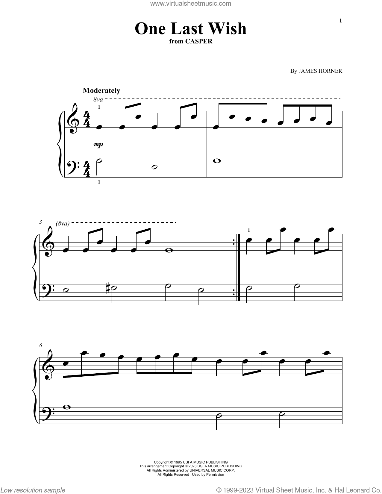 One Last Wish (from Casper), (beginner)