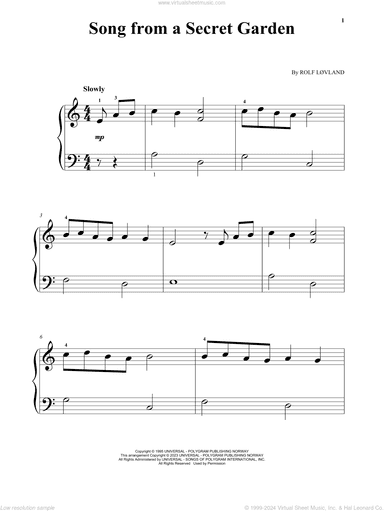 Song From A Secret Garden, (beginner)