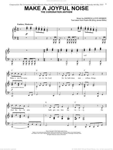 Make A Joyful Noise - The Coronation Anthem (for Unison Voices and Piano)