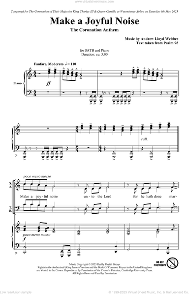 Make A Joyful Noise - The Coronation Anthem (for SATB and Piano)