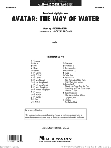 Soundtrack Highlights from Avatar: The Way of Water (arr. Brown)